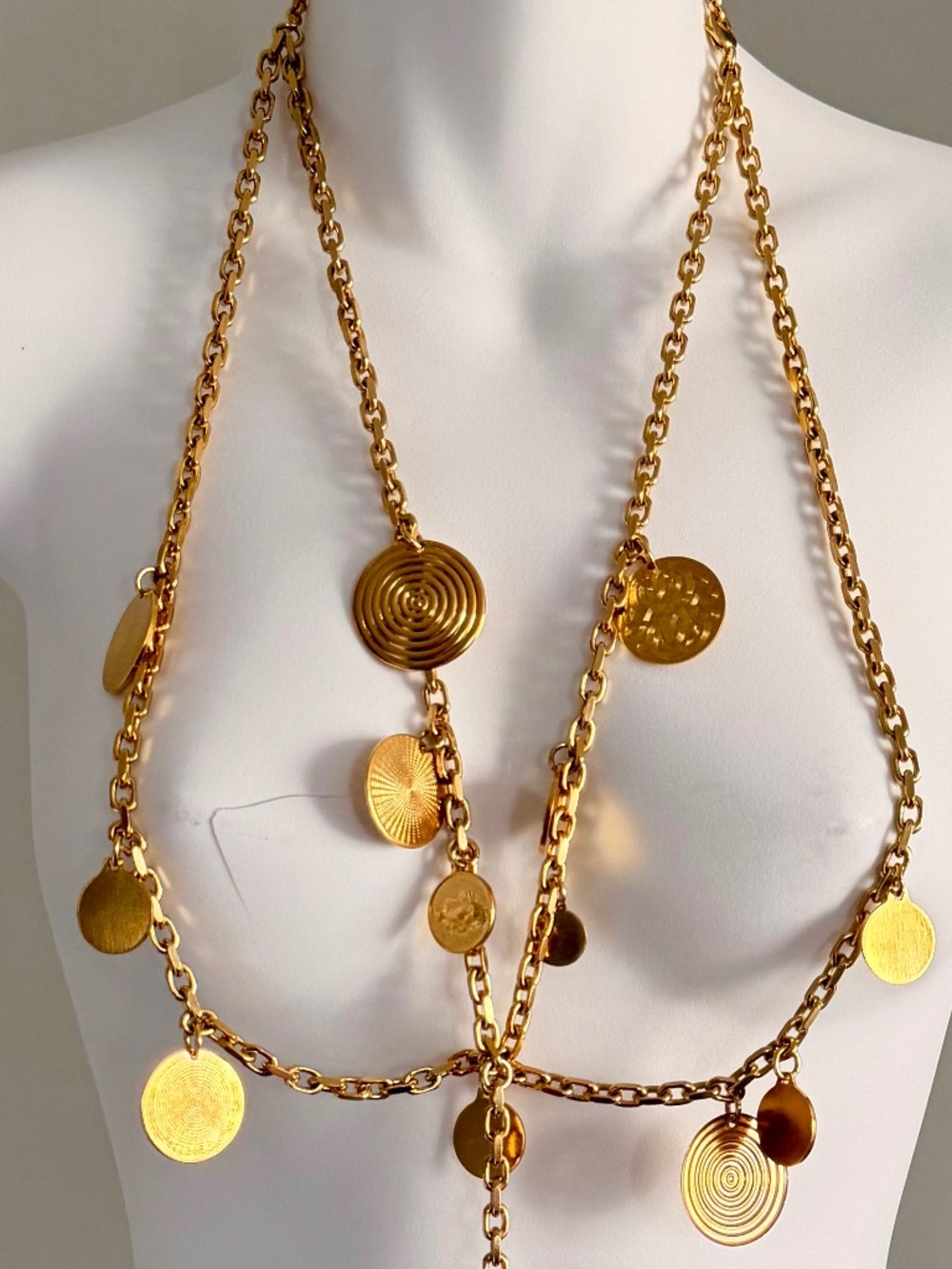 PACO RABANNE Incredible Harness Necklace Body Chain Brass/Gold NWT $860 Rare!! - Picture 4 of 4